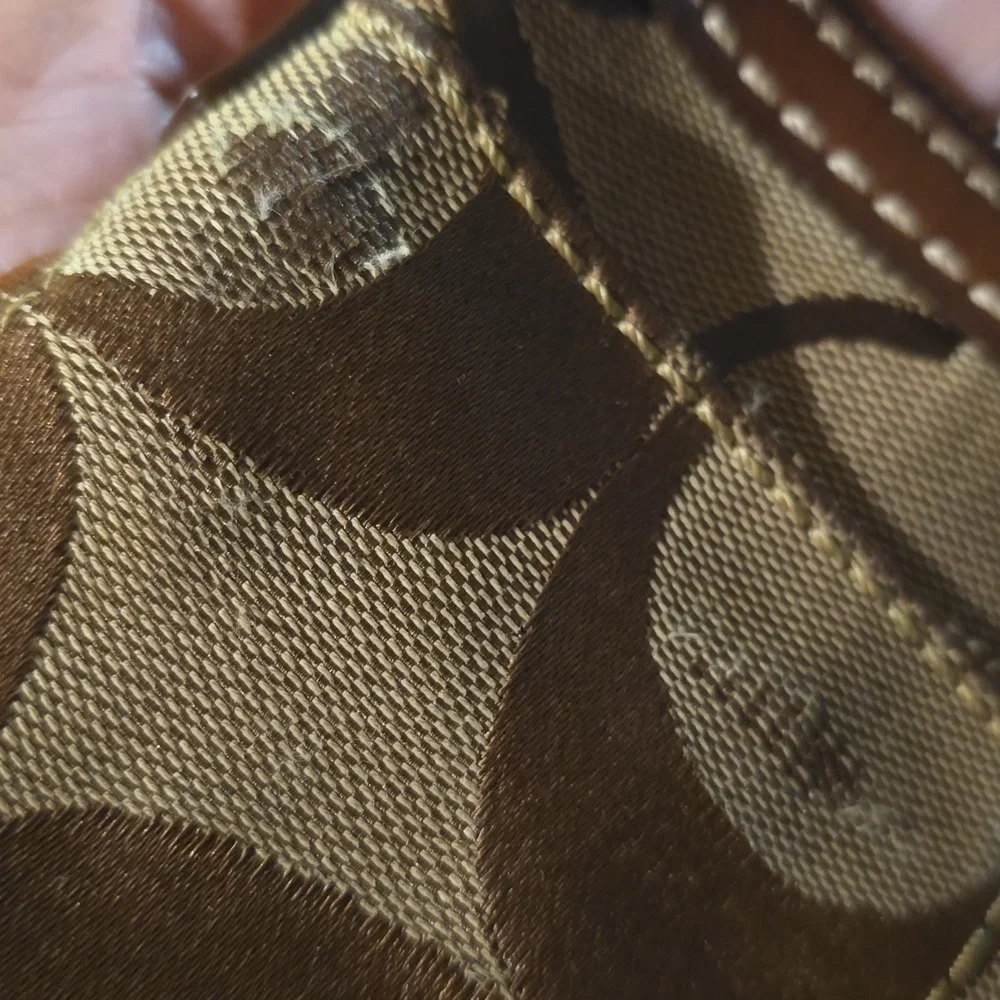 Brown and Tan Coach Crossbody Bag